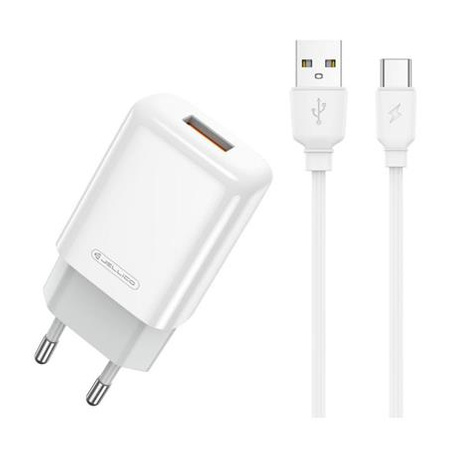 JELLICO wall charger - EU01 2.4A USB + cable USB-C set White